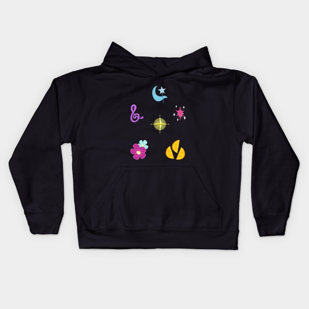 My little Pony - Elements of Harmony Cutie Mark Special V4 (Manehattan 6) Kids Hoodie by ariados4711